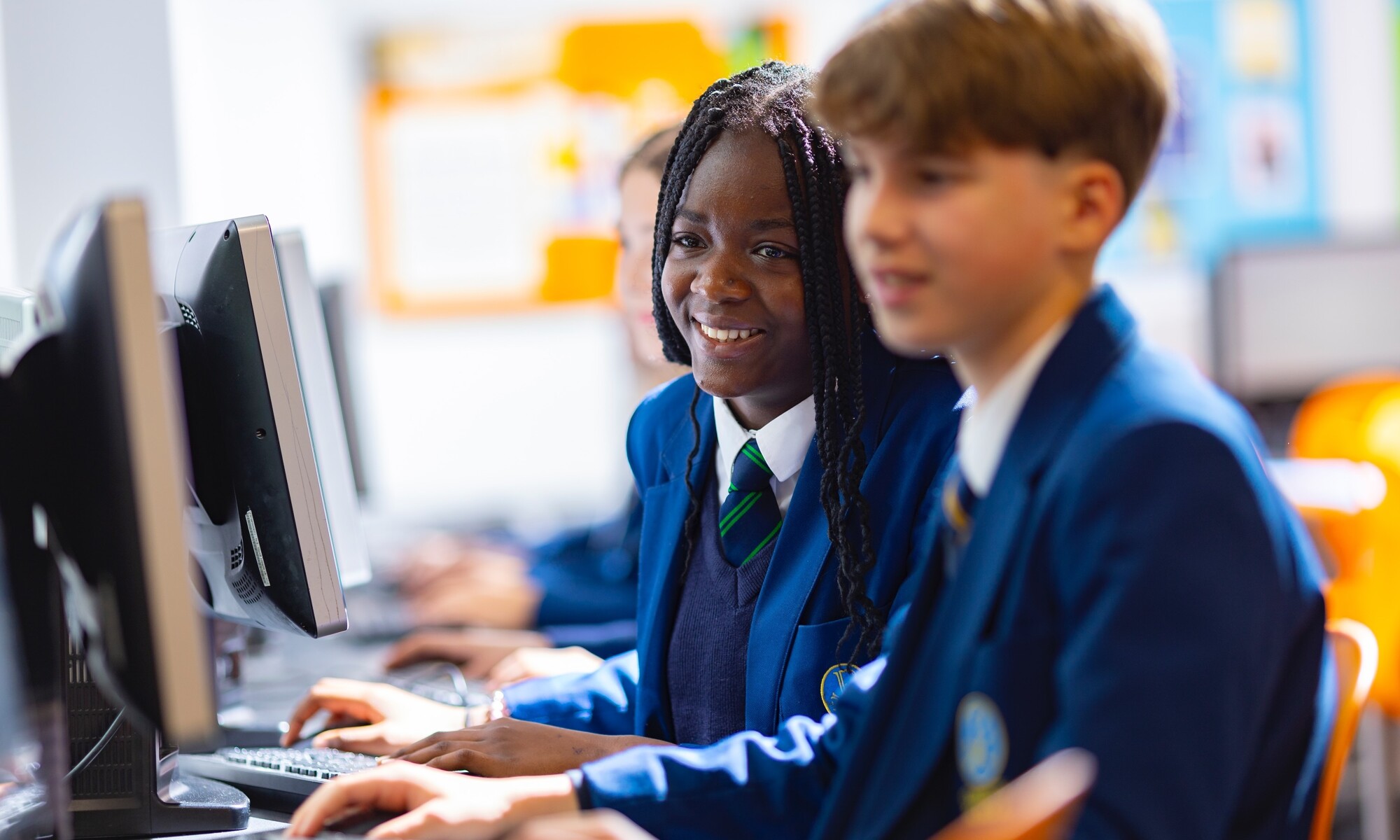 Christ's School Students Working on Computers